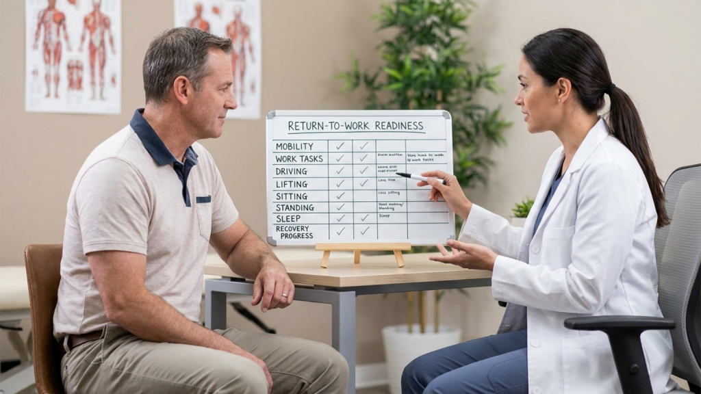 Injury evaluation before returning to work after accident