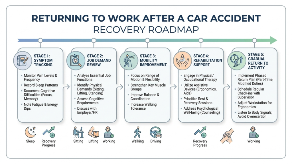 Returning to work after car accident recovery roadmap